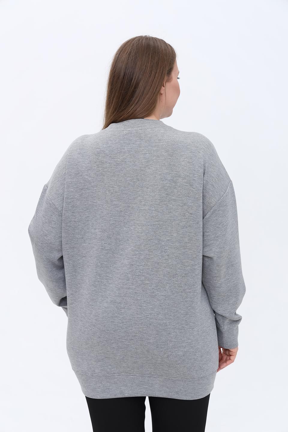 Пуловер Apart серый с принтом