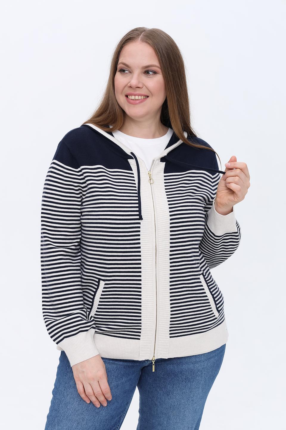 Жакет Olsen в полоску с капюшоном