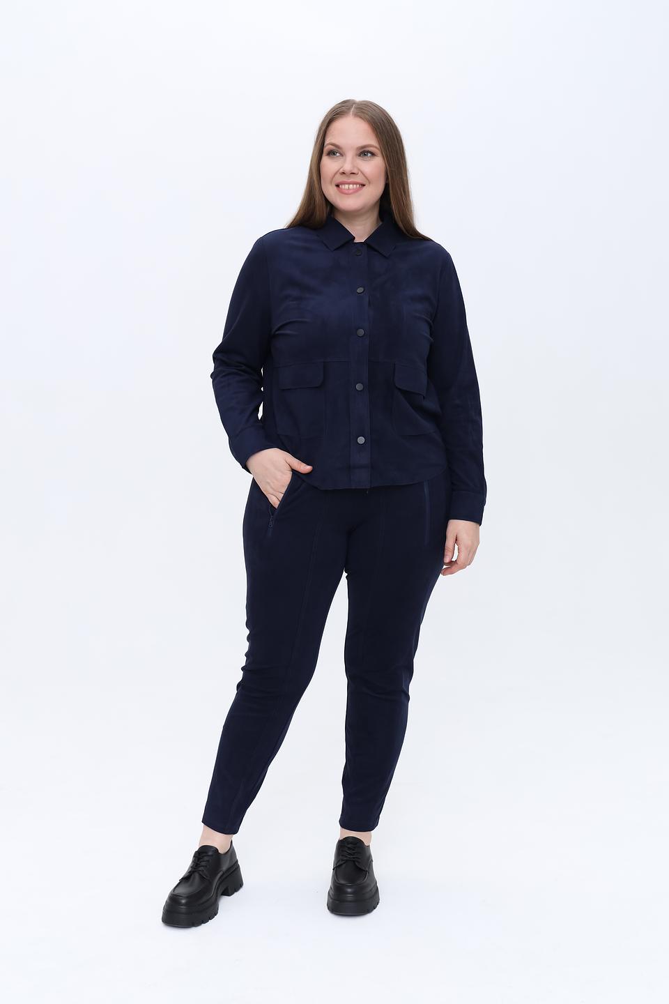 Рубашка Olsen приталенная темно-синяя