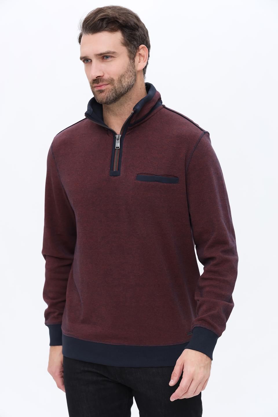 Джемпер Casa Moda с молнией бордовый