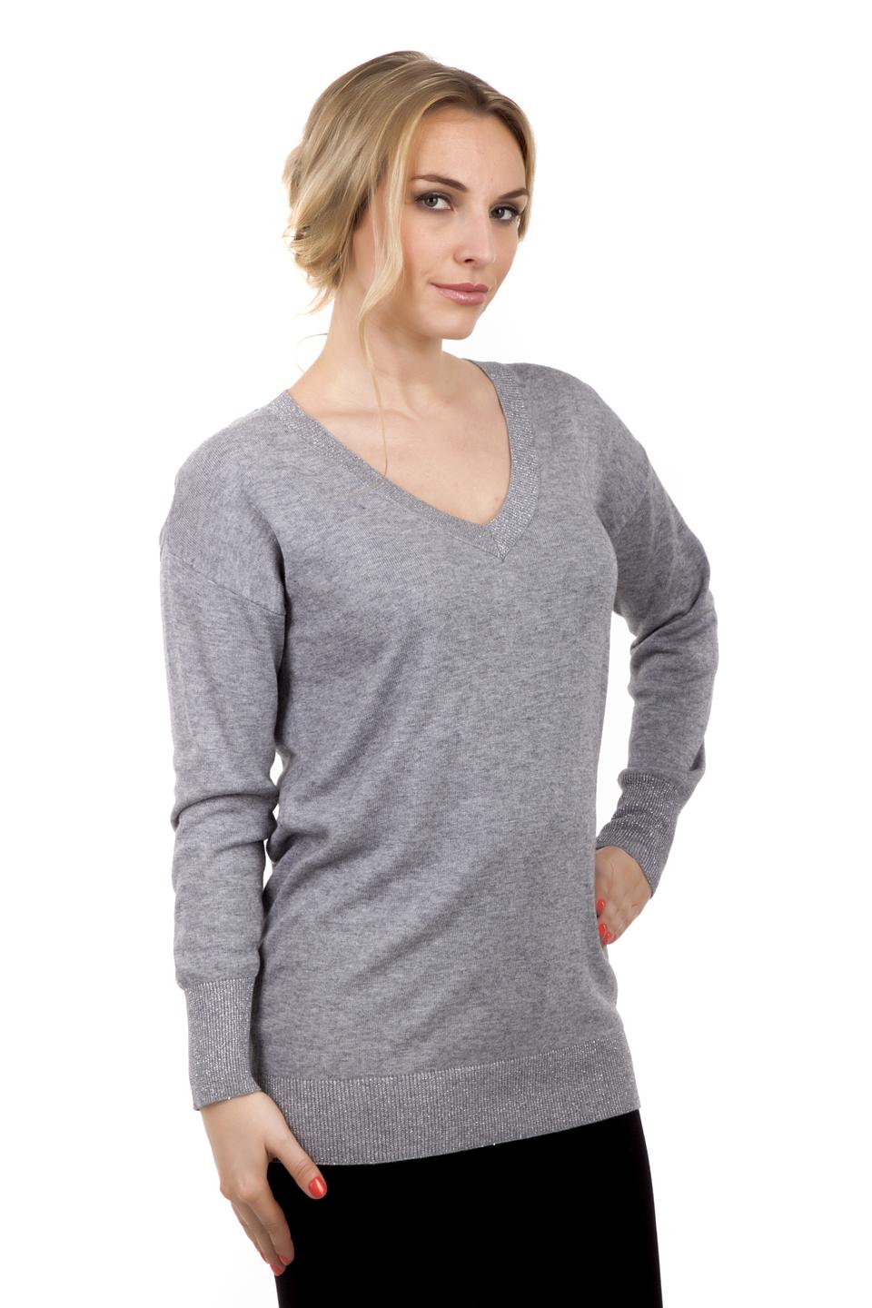 Пуловер Via Appia серый V-образный
