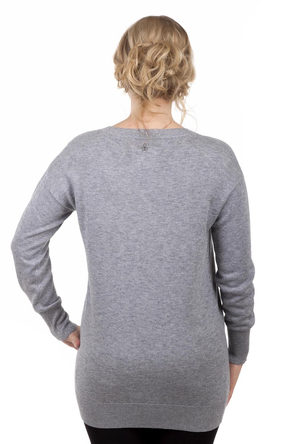 Пуловер Via Appia серый V-образный