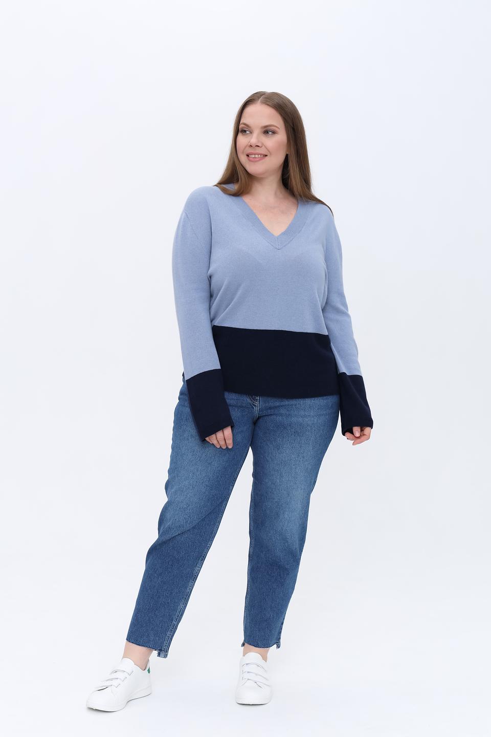Пуловер Gerry Weber V-образный вырез голубой
