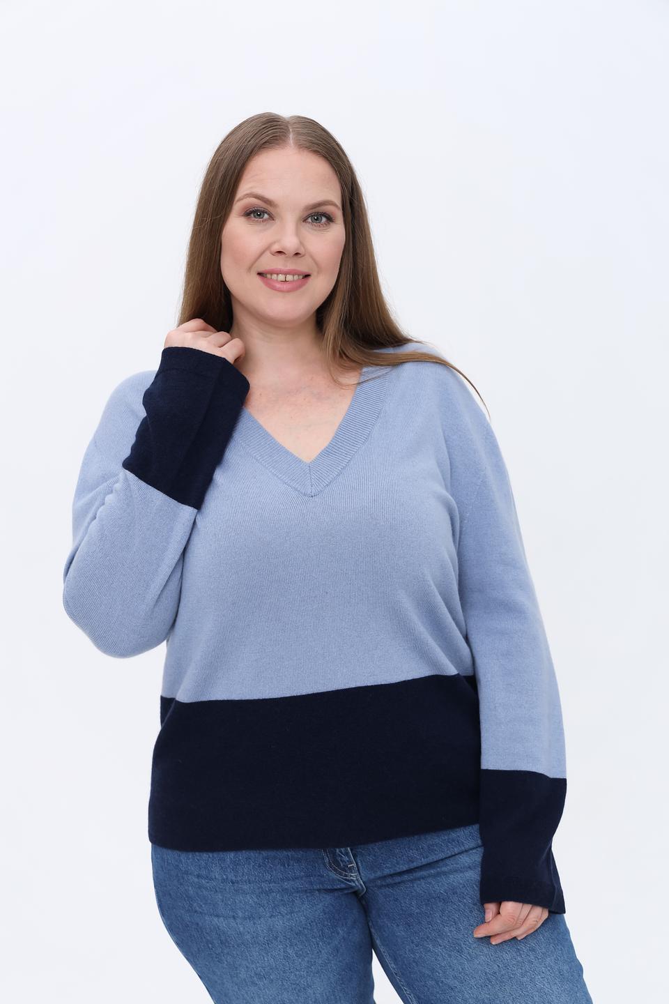 Пуловер Gerry Weber V-образный вырез голубой