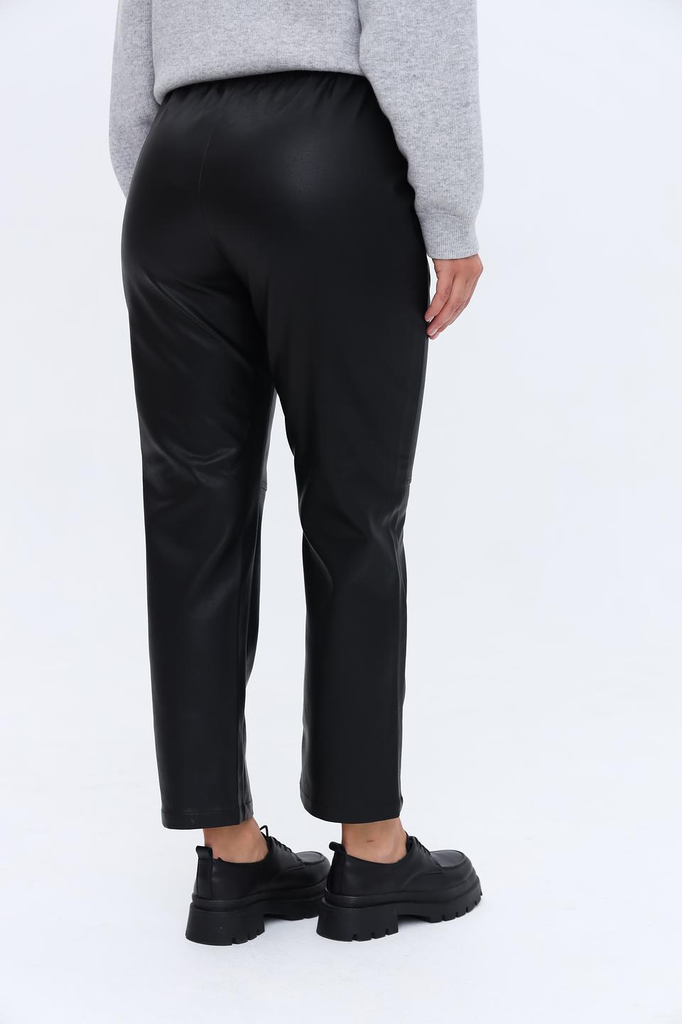 Брюки кожа Apart чёрные