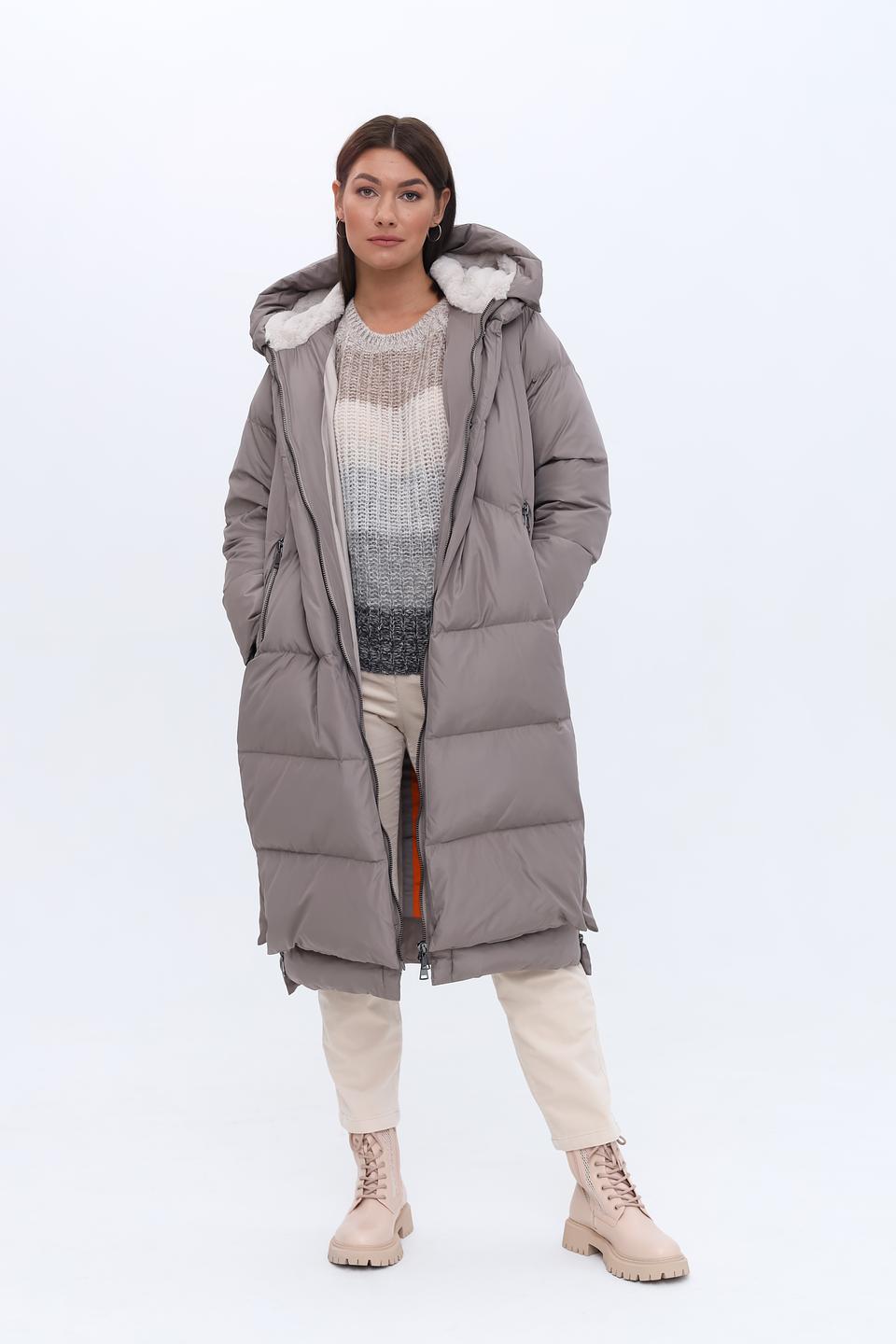 Пальто White Label стеганое серое