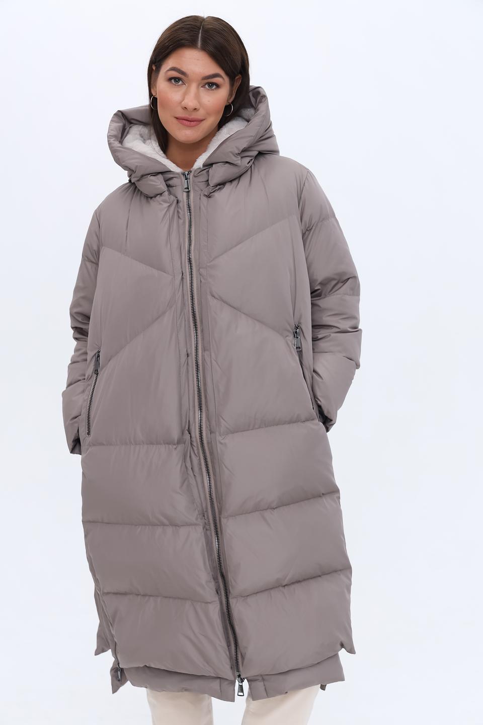 Пальто White Label стеганое серое