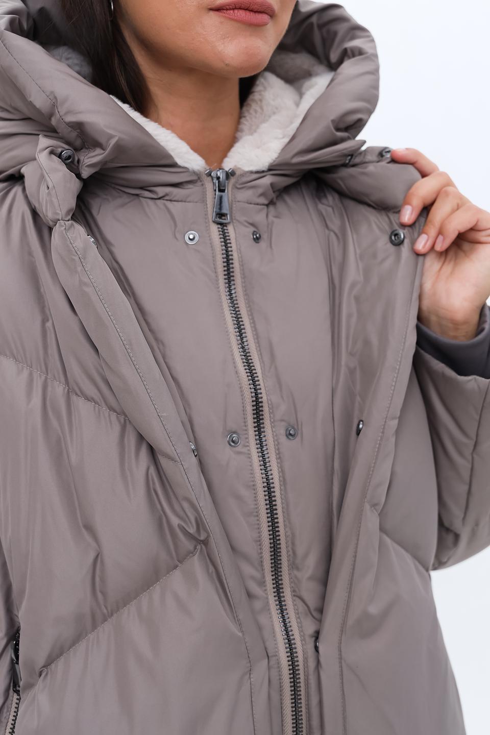 Пальто White Label стеганое серое