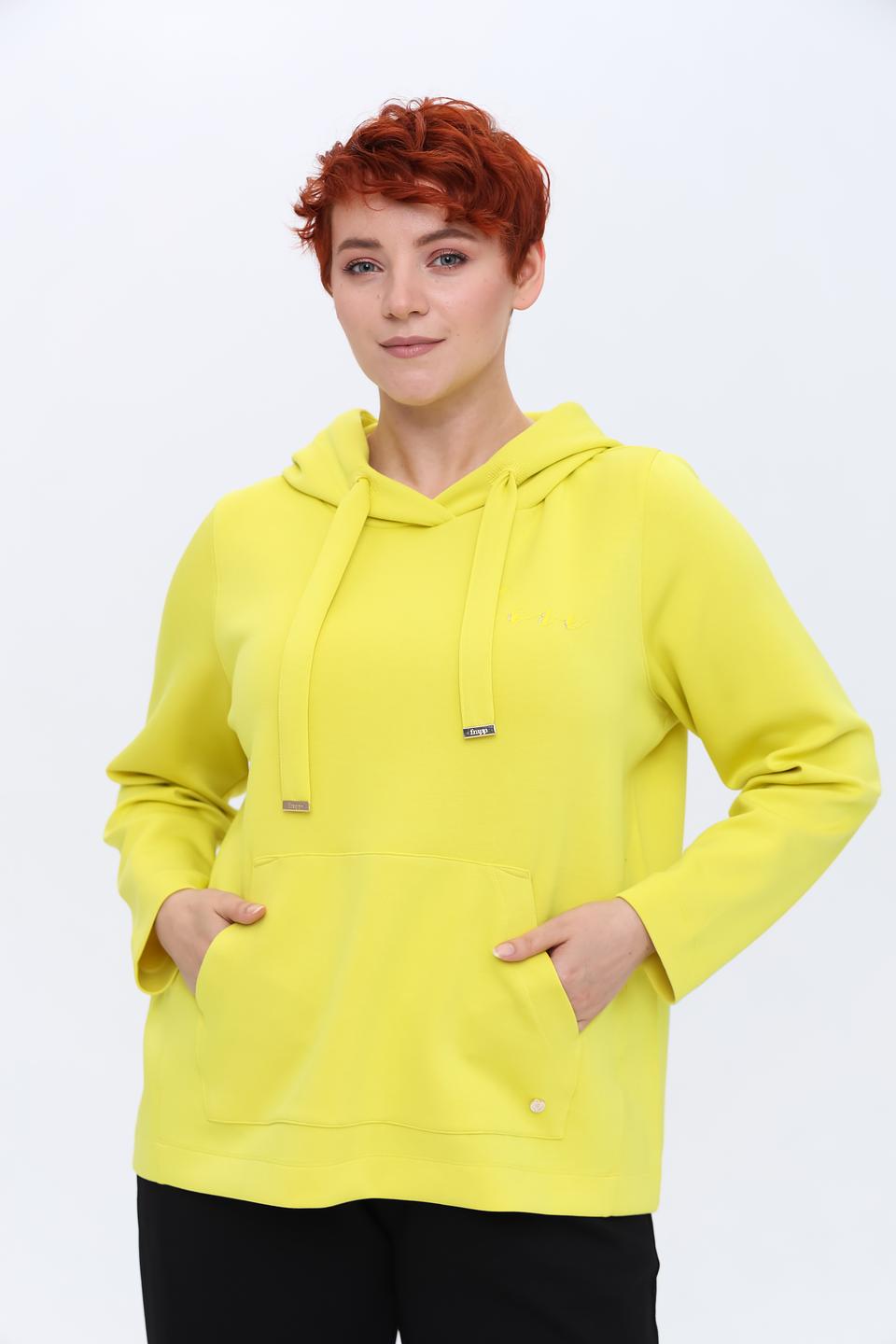 Толстовка Frapp лайм с капюшоном