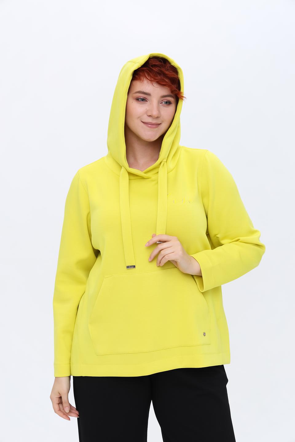 Толстовка Frapp лайм с капюшоном
