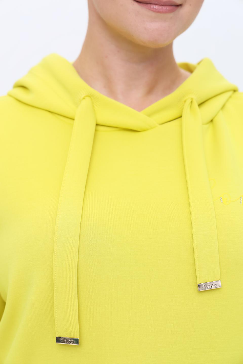 Толстовка Frapp лайм с капюшоном