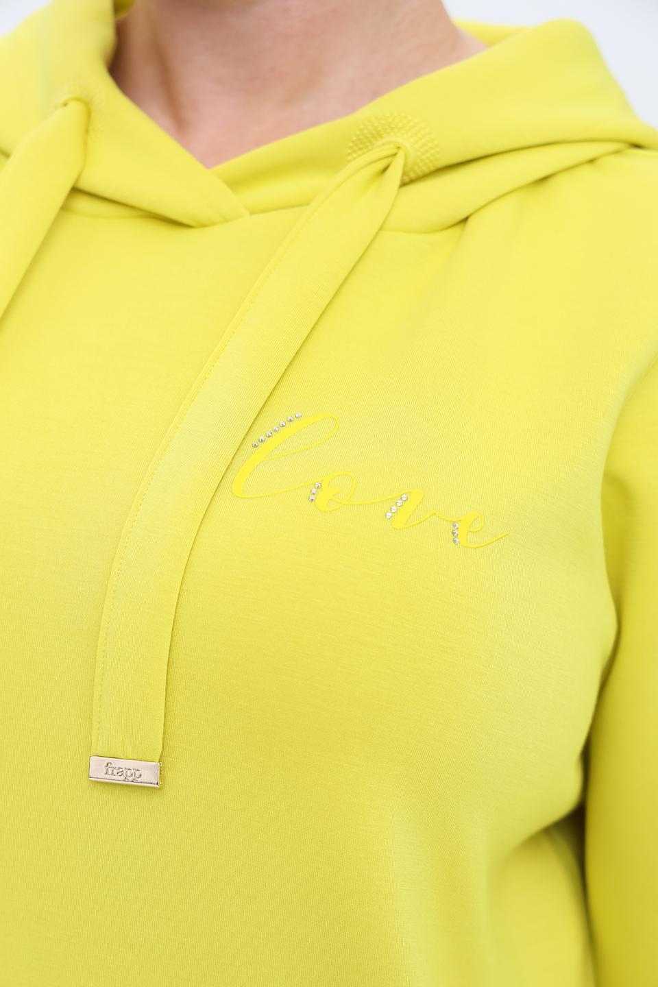Толстовка Frapp лайм с капюшоном