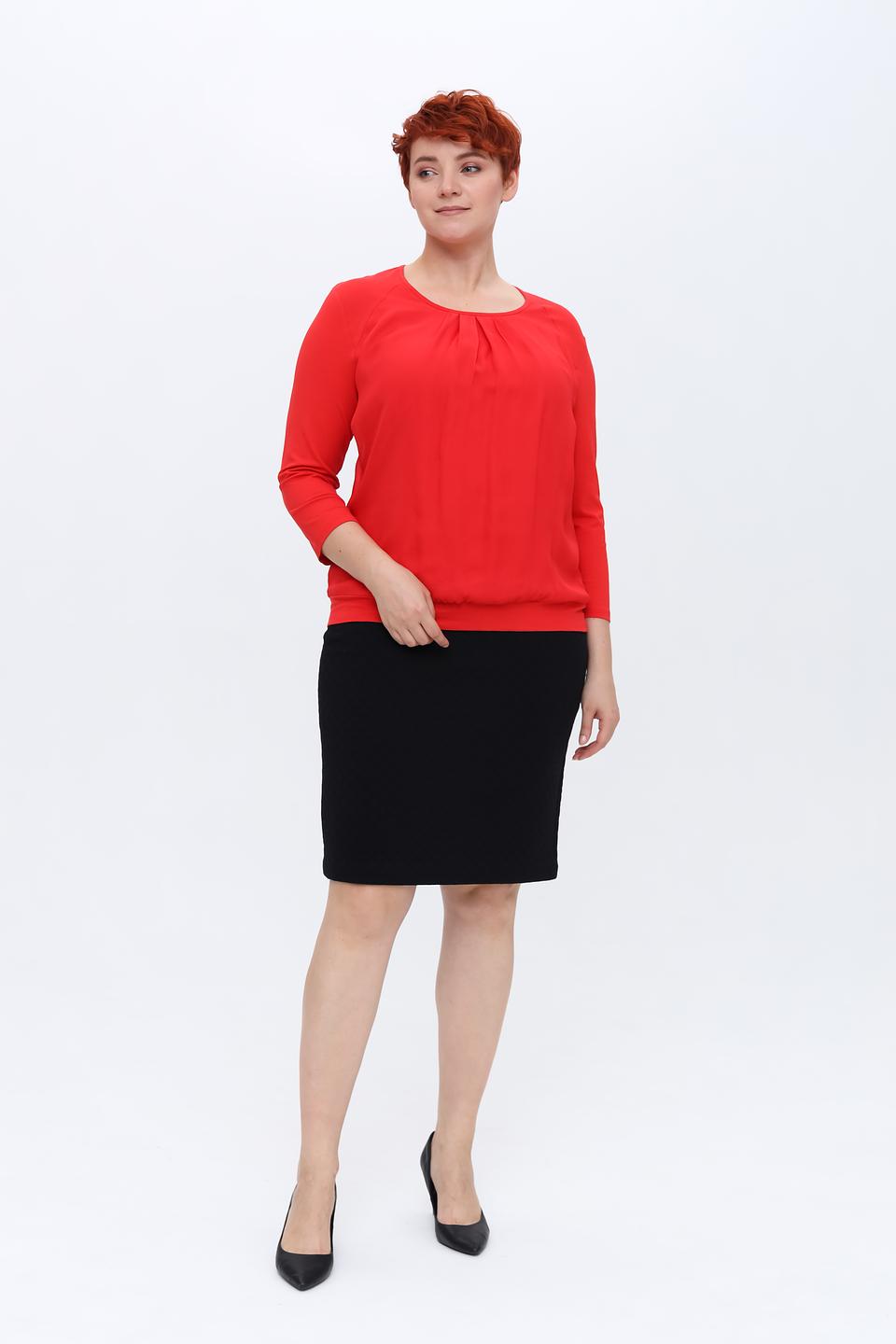 Блуза Frank Walder красная с драпировкой