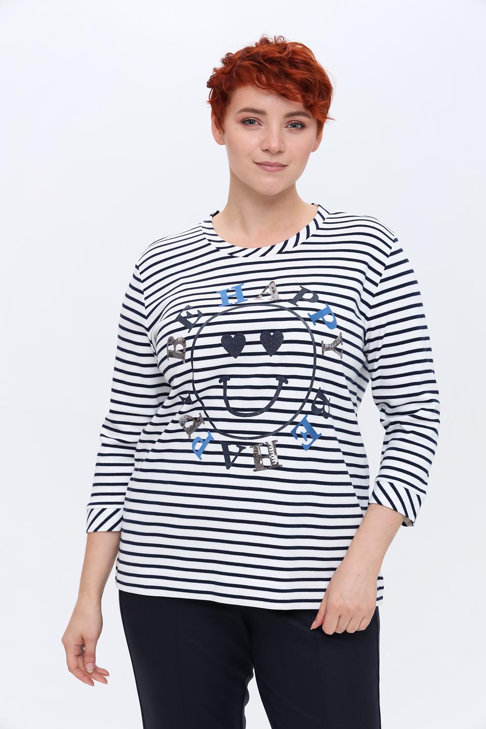 Лонгслив Via Appia в полоску с принтом