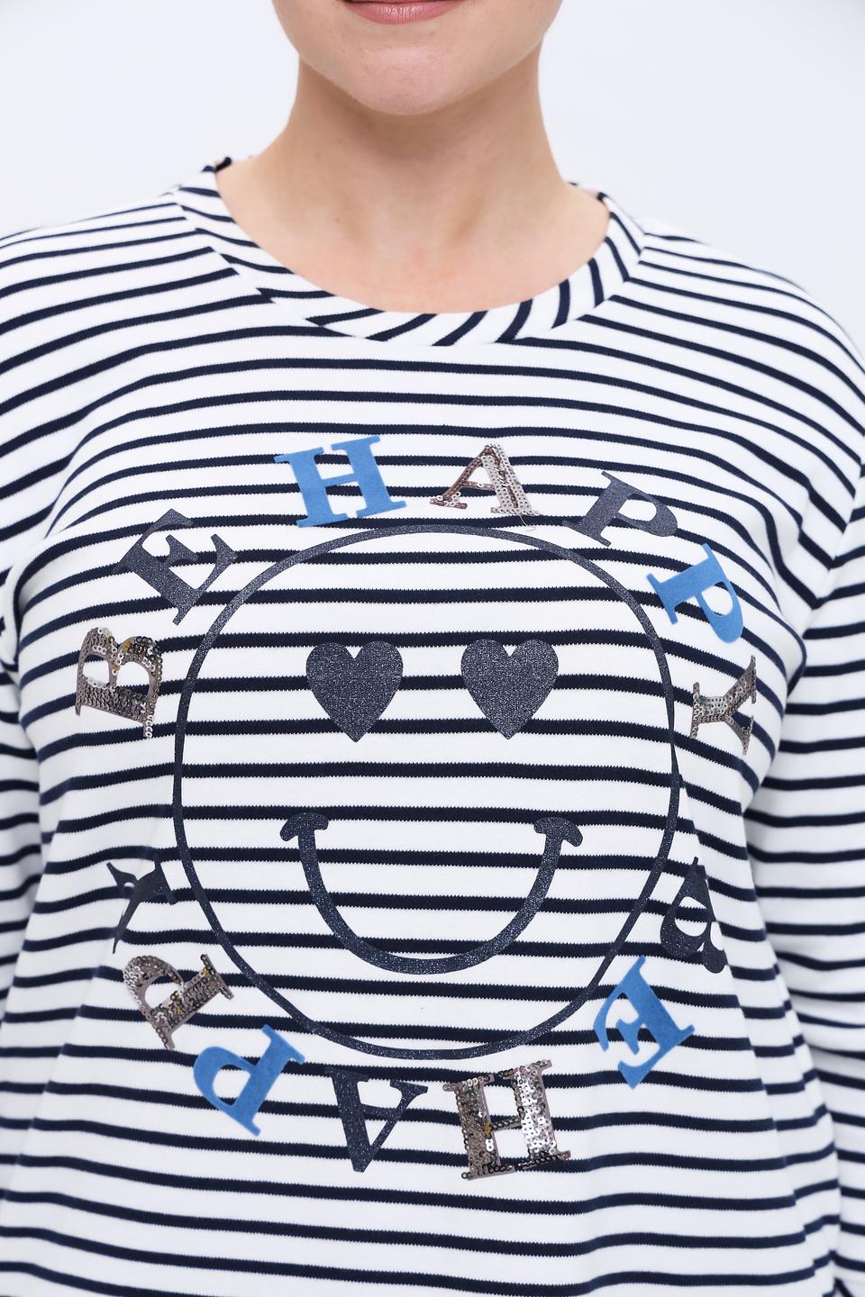 Лонгслив Via Appia в полоску с принтом