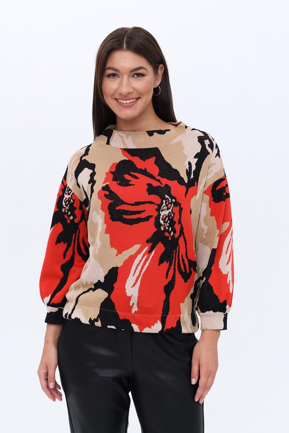 Пуловер Monari с цветочным принтом