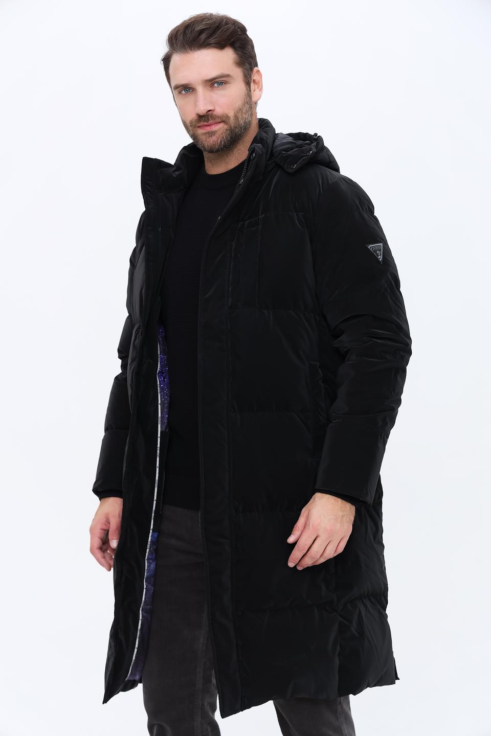 Пальто Guess стеганое чёрное