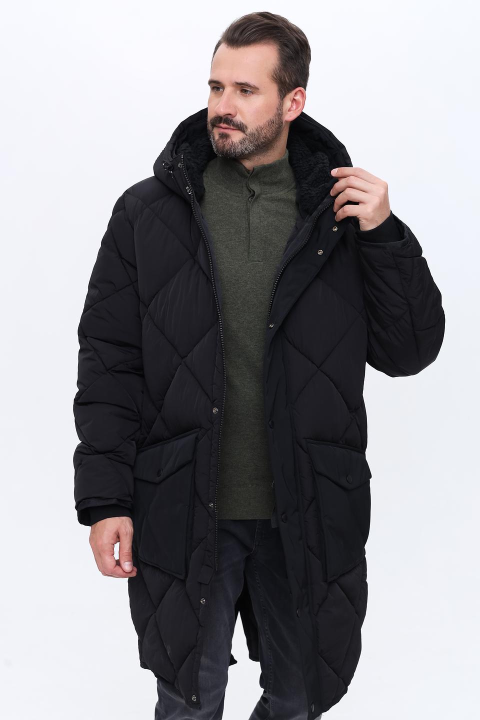 Пальто Strellson стеганое чёрное