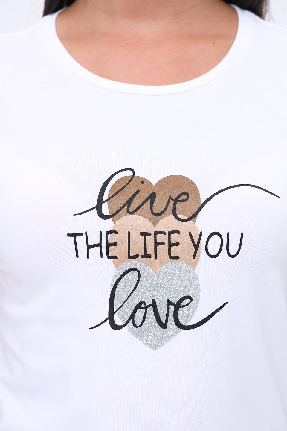 Футболка More and More с принтом белая