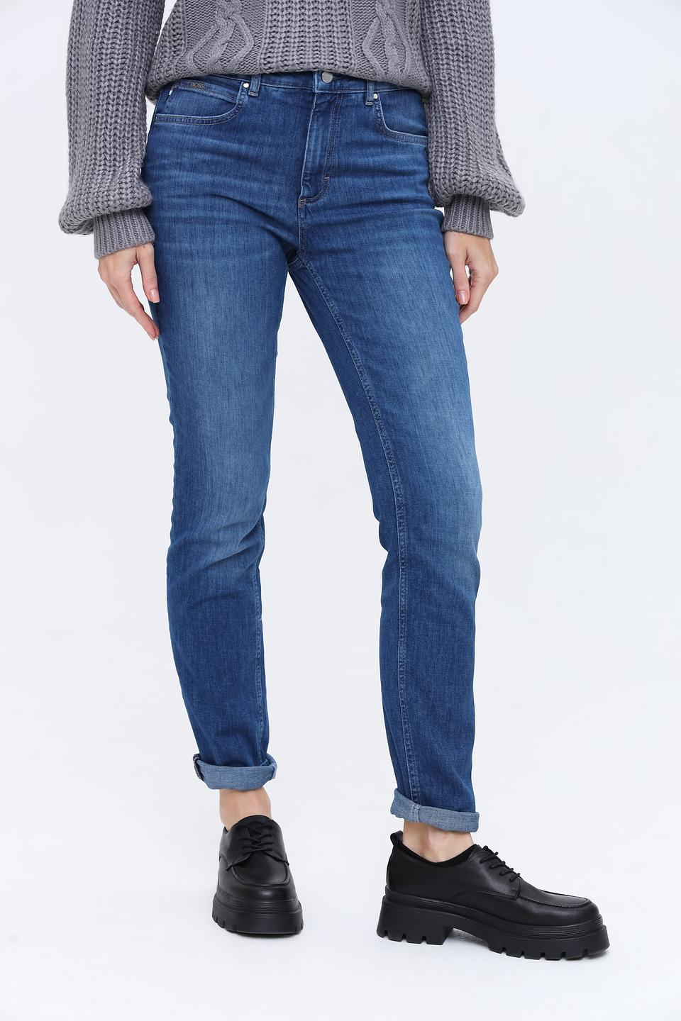 Джинсы Boss Black синие с потертостями