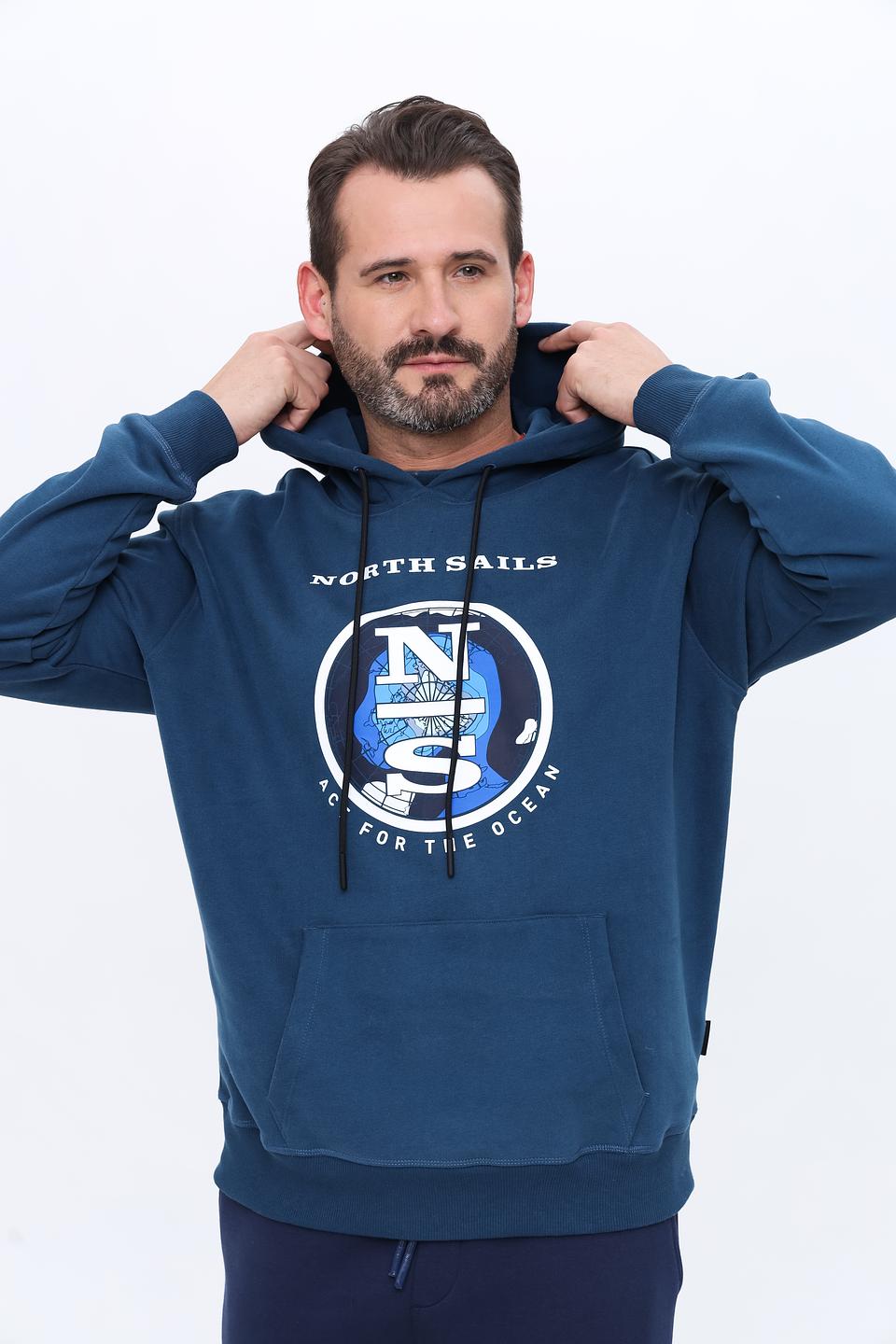 Толстовка North Sails синяя с логотипом