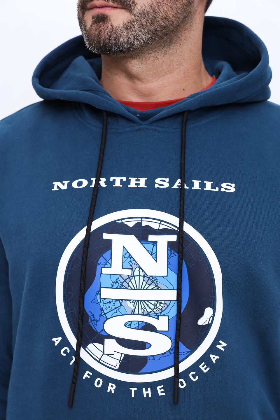 Толстовка North Sails синяя с логотипом