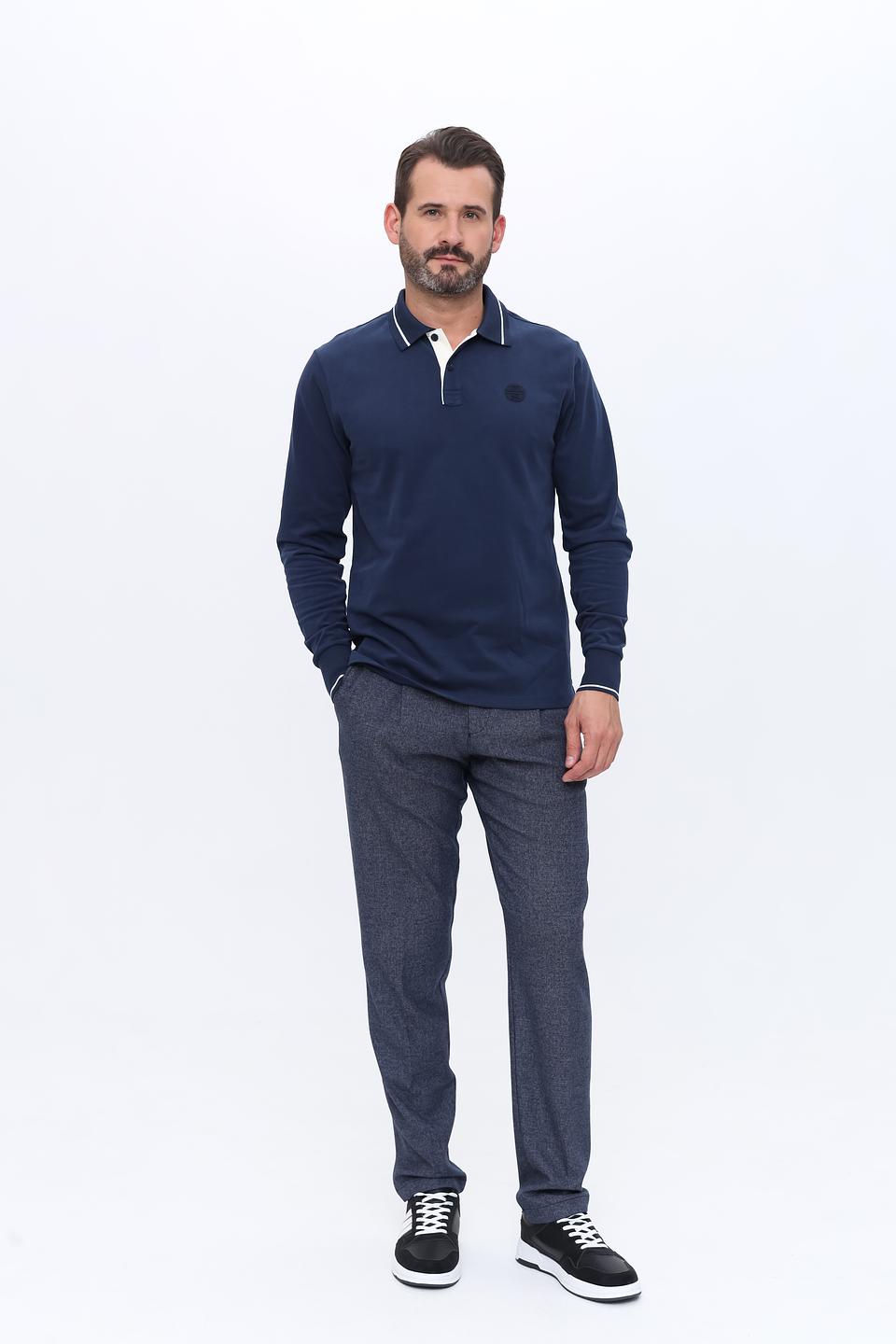 Поло North Sails с длинным рукавом синее