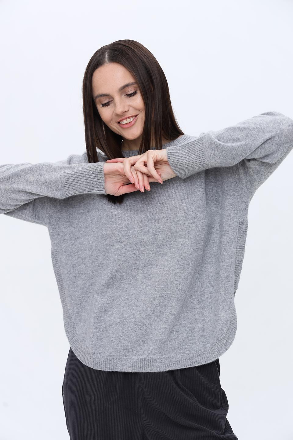 Пуловер Repeat кашемир серый