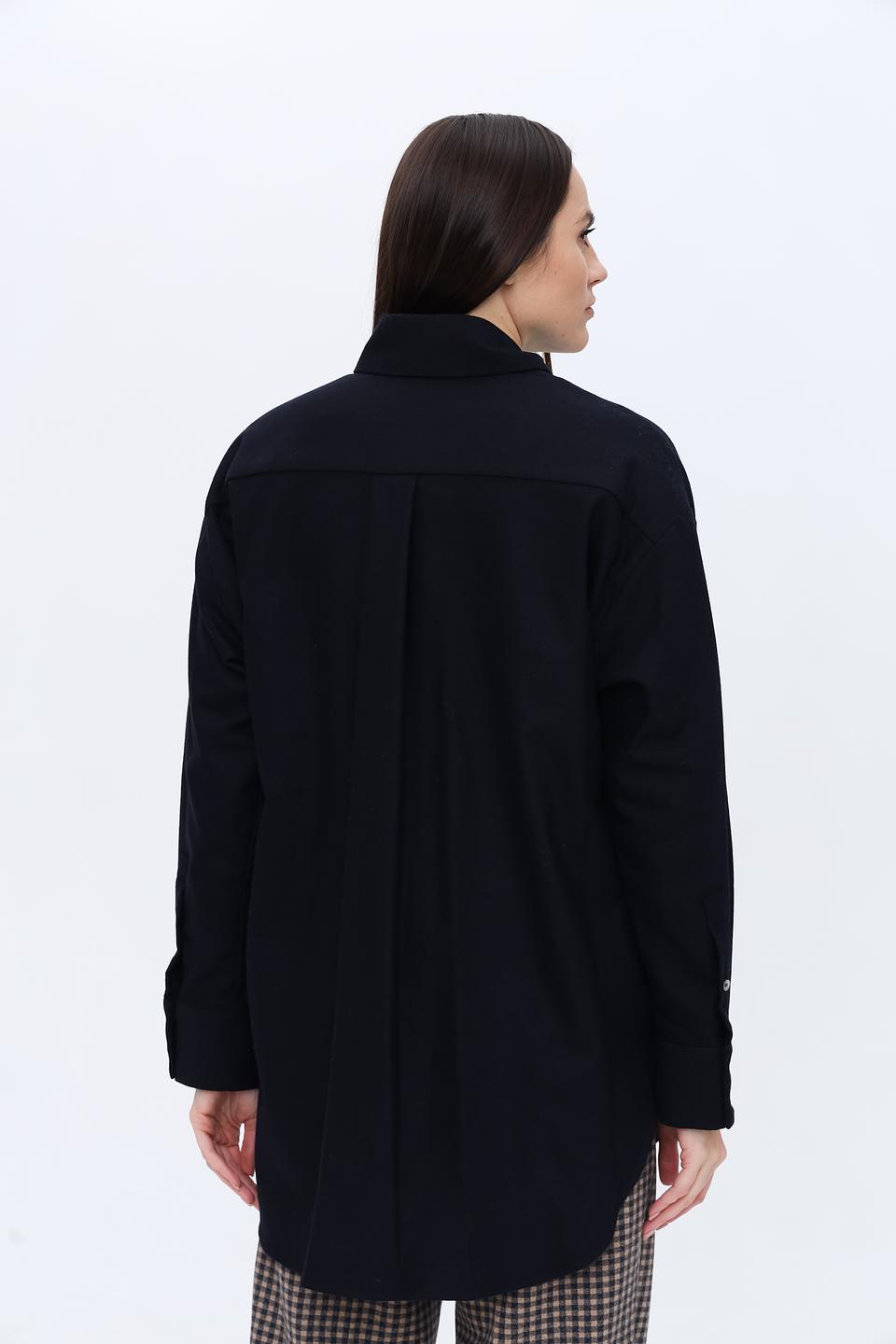 Рубашка Seidensticker чёрная оверсайз