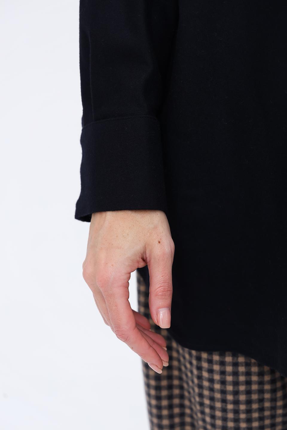 Рубашка Seidensticker чёрная оверсайз