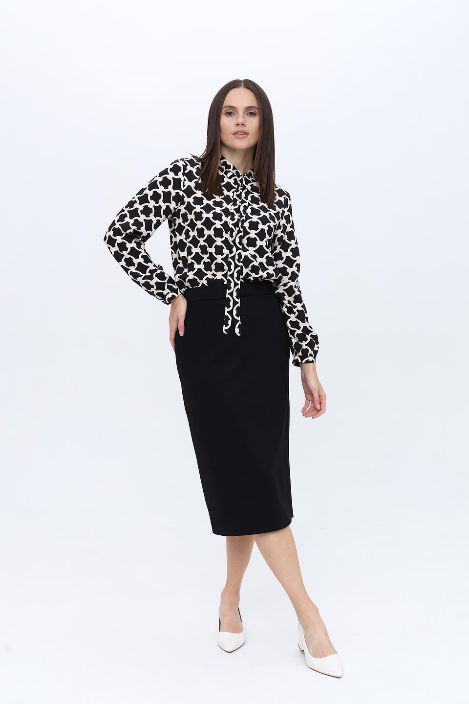 Блуза Seidensticker в чёрно-белую геометрию