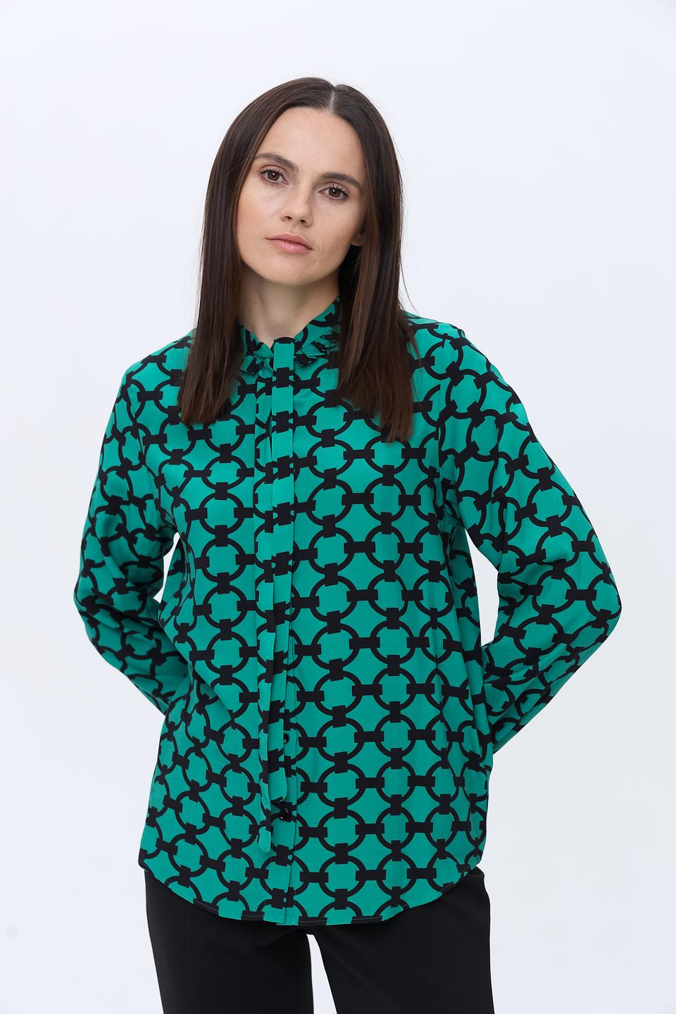 Блуза Seidensticker с принтом изумрудная