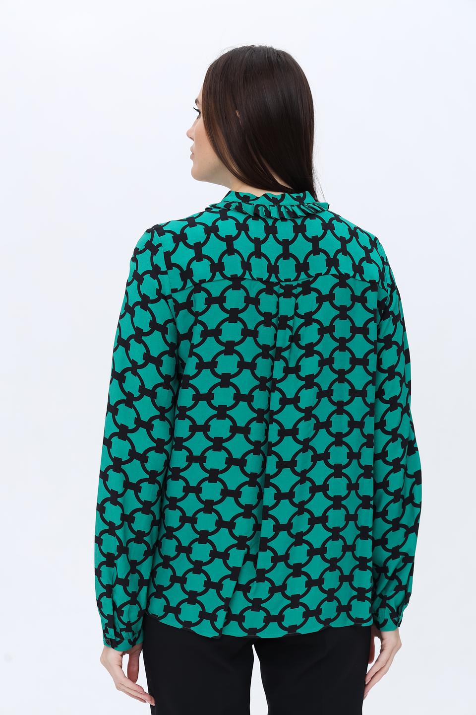 Блуза Seidensticker с принтом изумрудная
