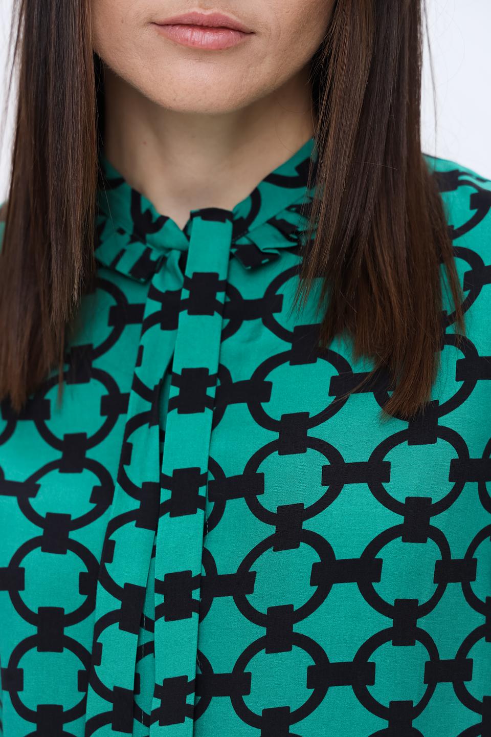 Блуза Seidensticker с принтом изумрудная