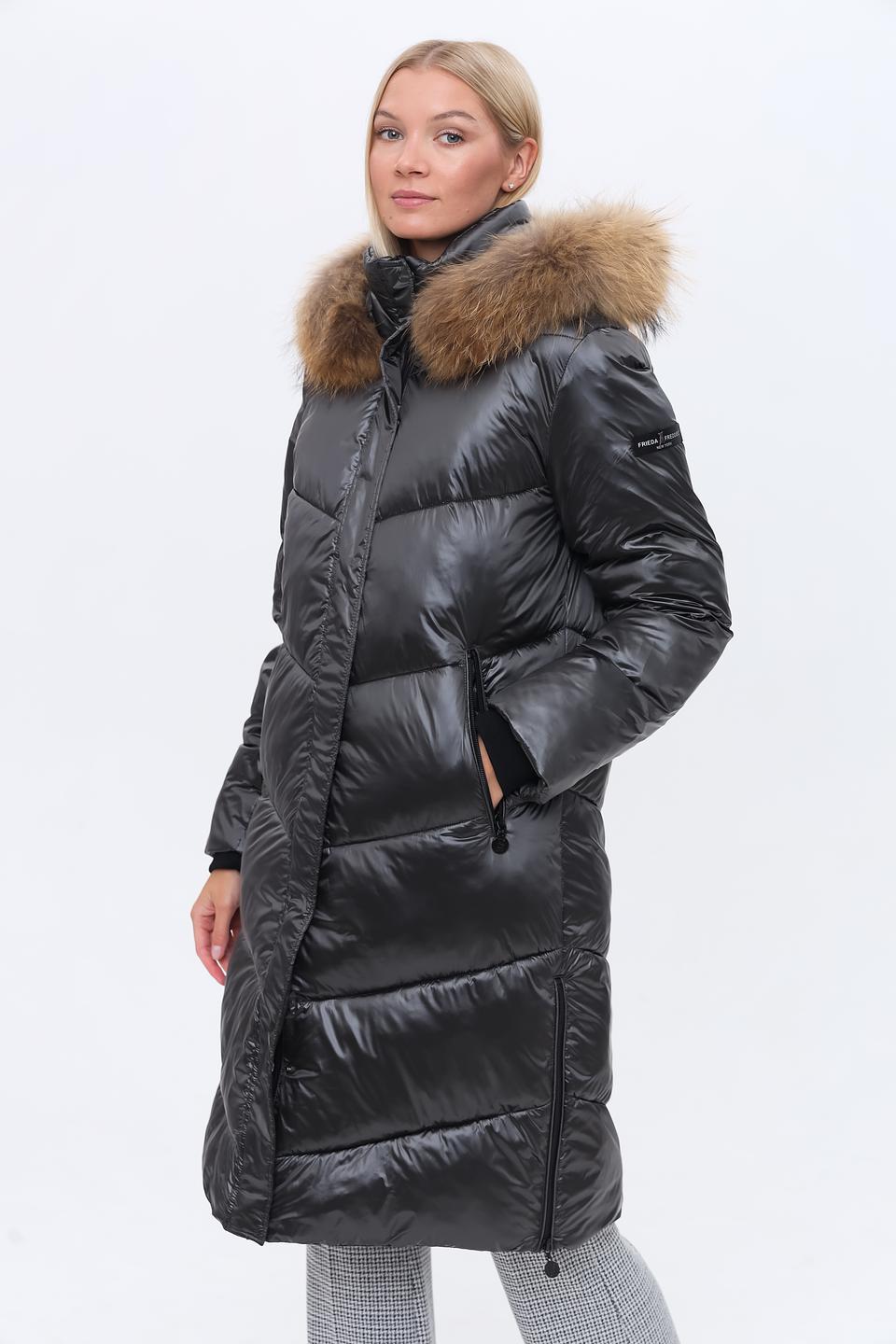 Пальто Frieda and Freddies стеганое чёрное