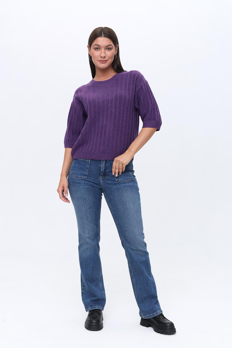 Пуловер Repeat фиолетовый с косами
