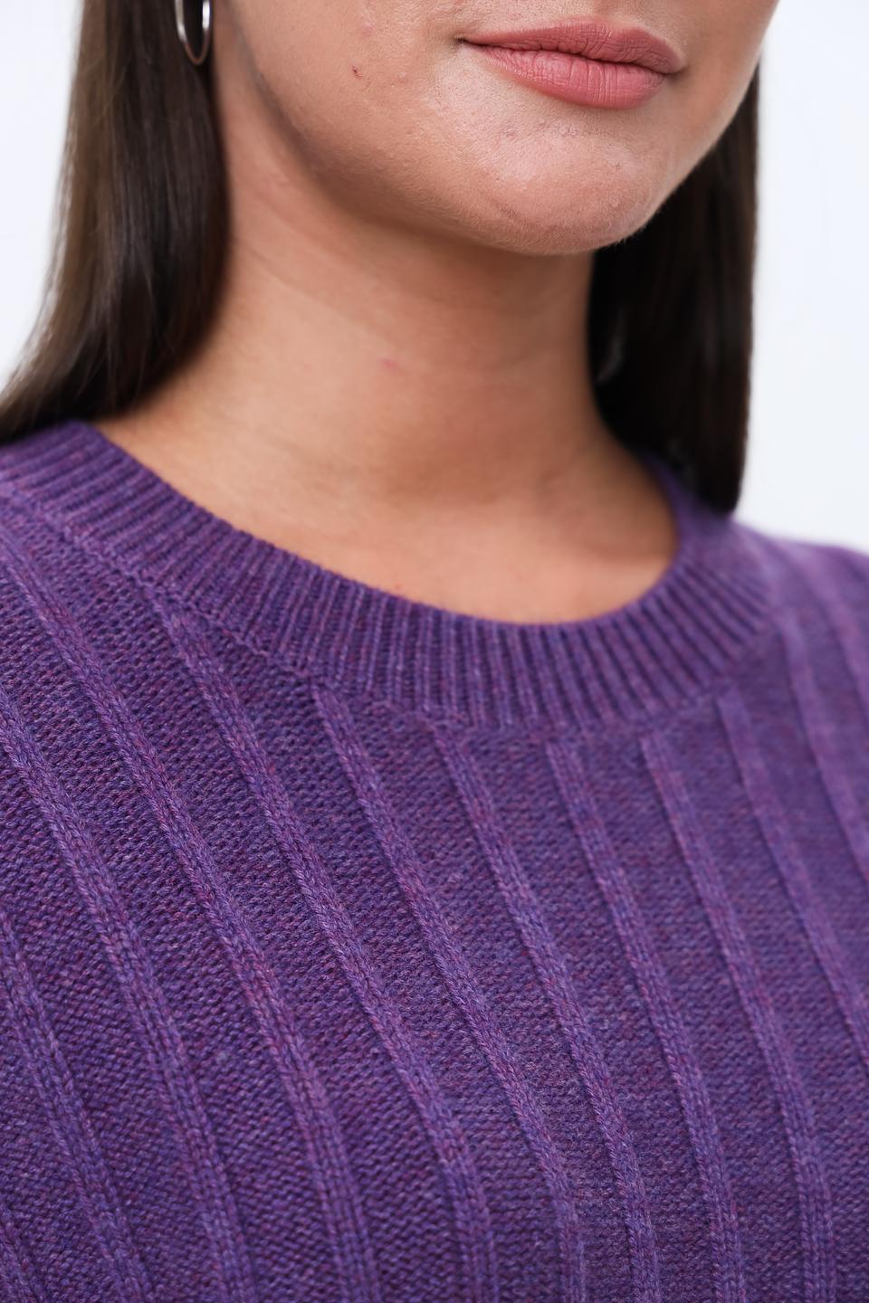Пуловер Repeat фиолетовый с косами