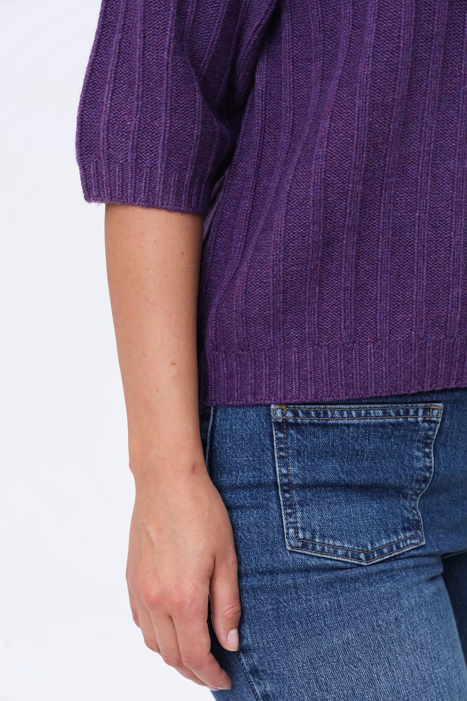 Пуловер Repeat фиолетовый с косами