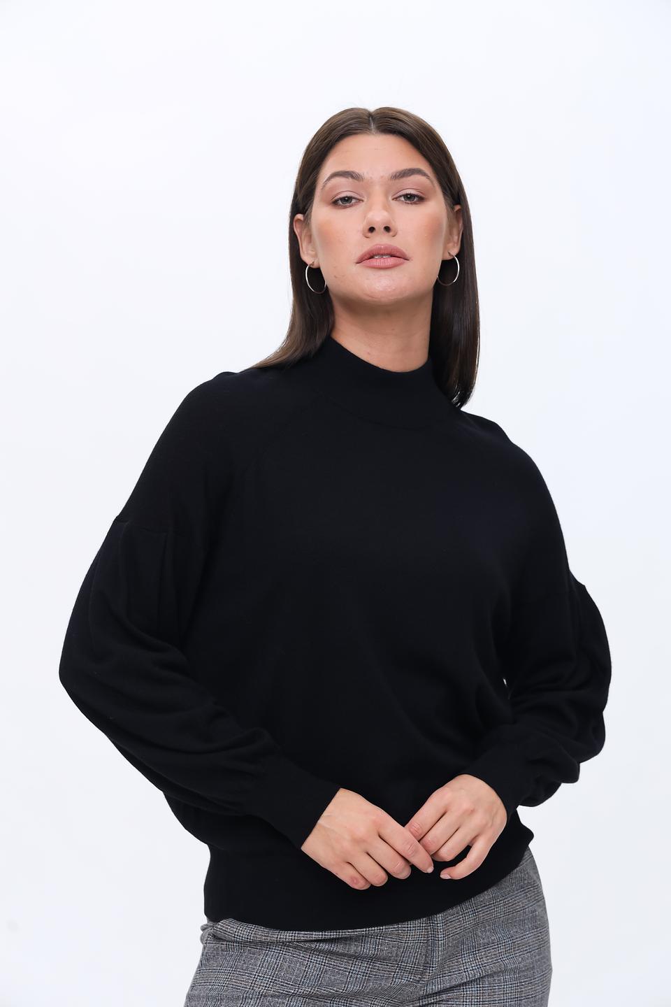 Пуловер Repeat чёрный с горлом