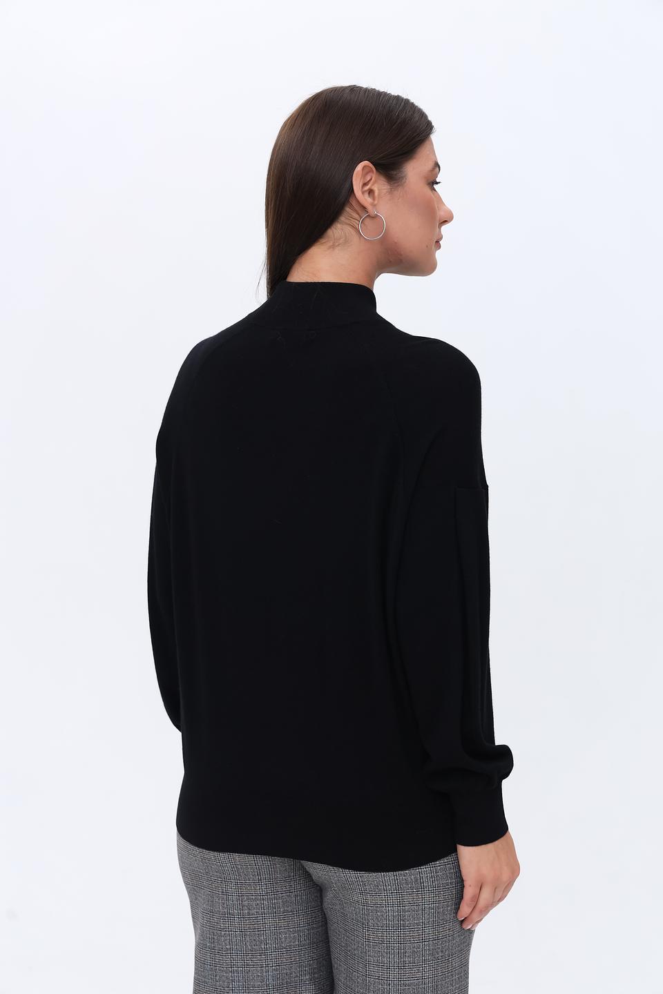 Пуловер Repeat чёрный с горлом