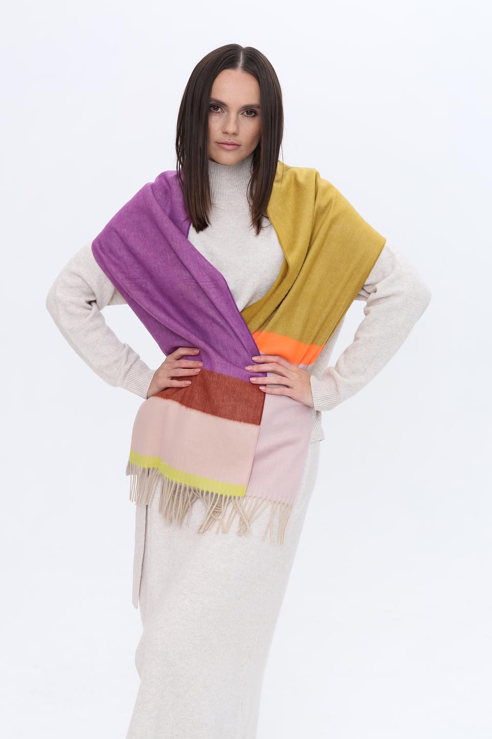 Шарф Fraas разноцветный в полоску