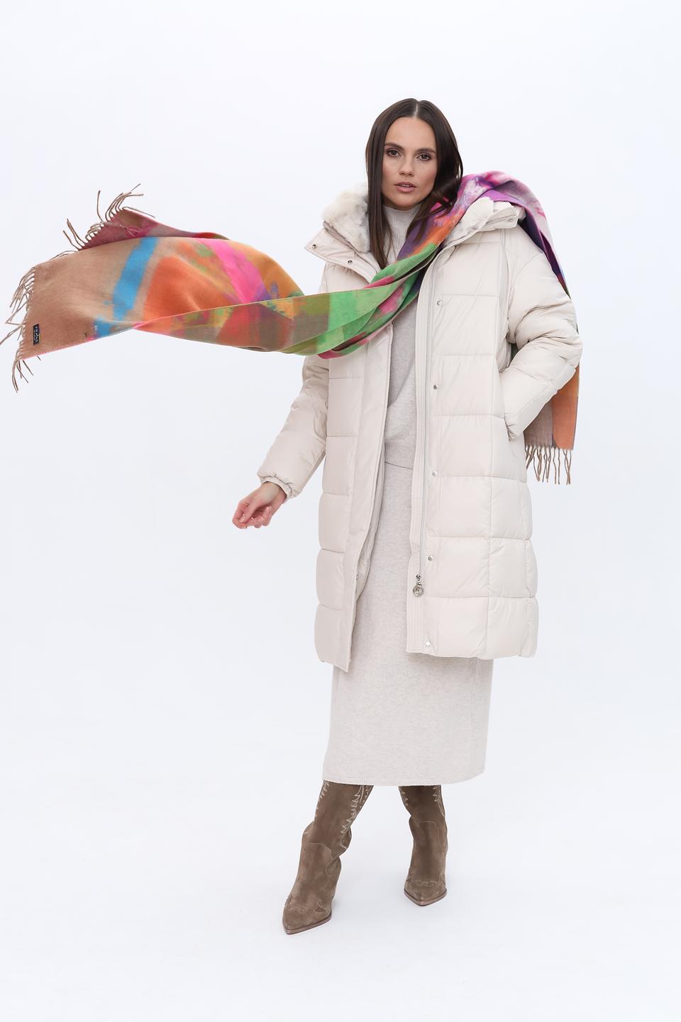 Шарф Fraas разноцветный с бахромой