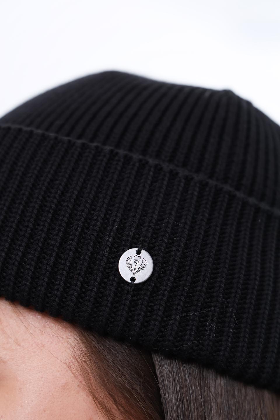 Шапка Fraas вязаная чёрная