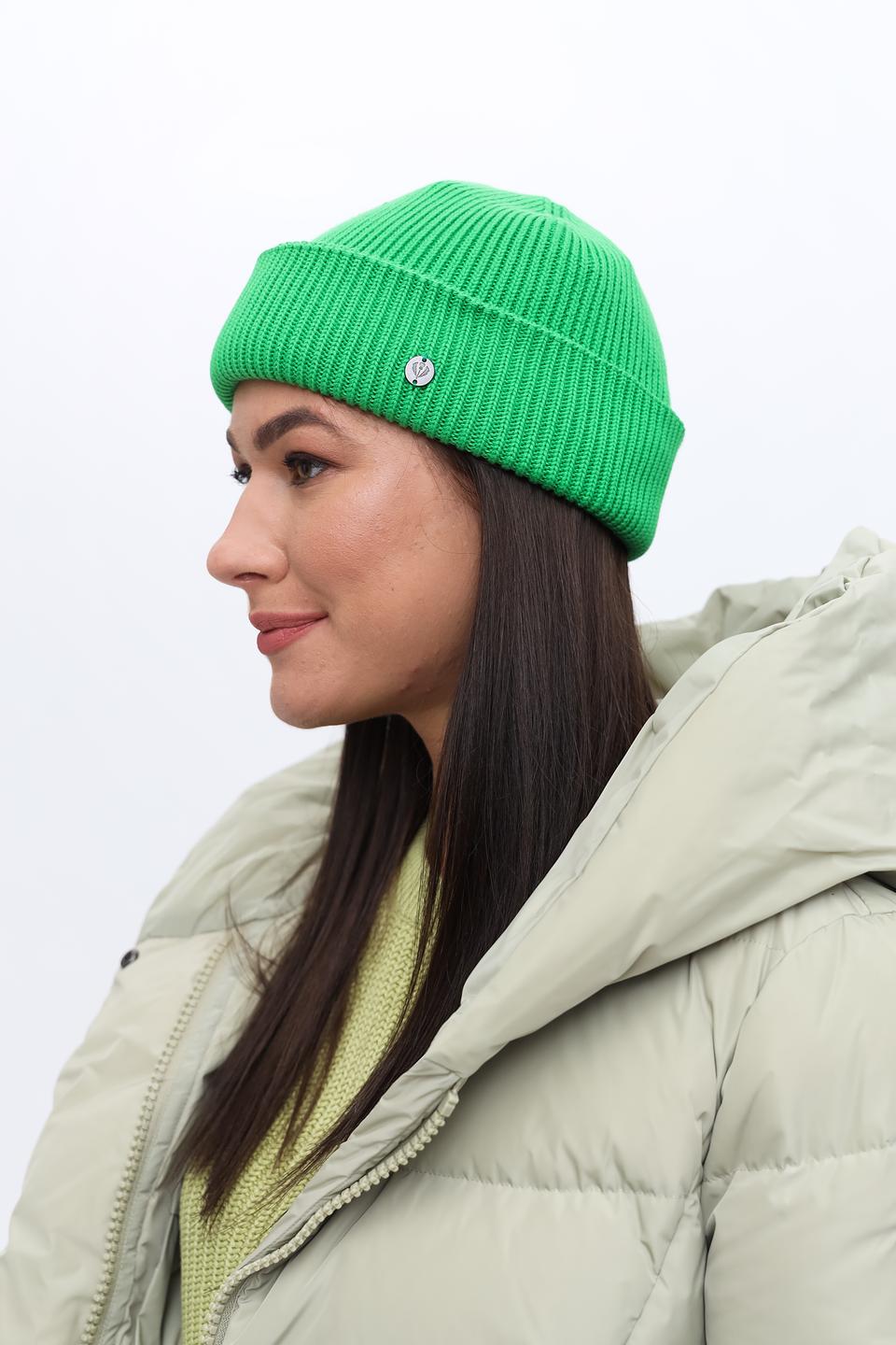 Шапка Fraas вязаная зелёная