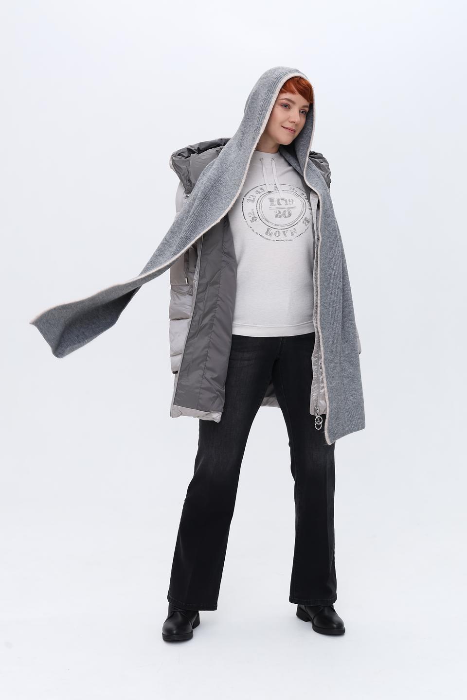 Шарф Fraas серый с капюшоном