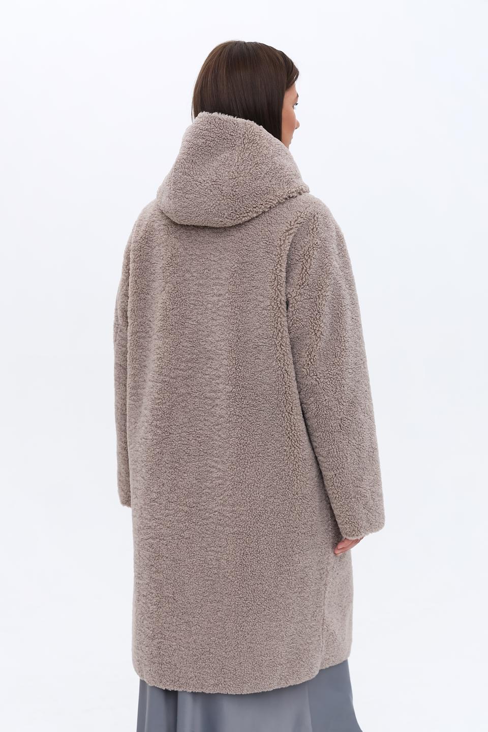 Пальто White Label с капюшоном бежевое