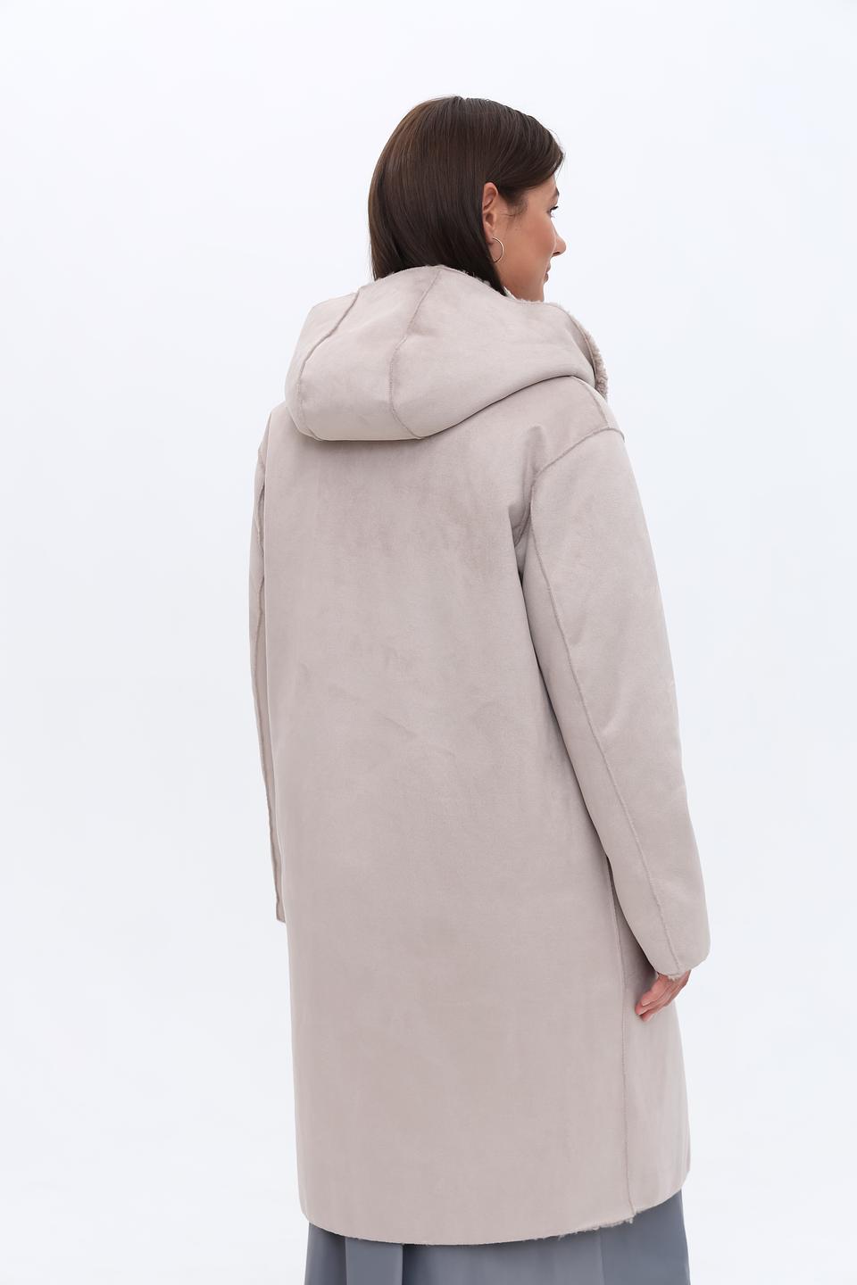 Пальто White Label с капюшоном бежевое