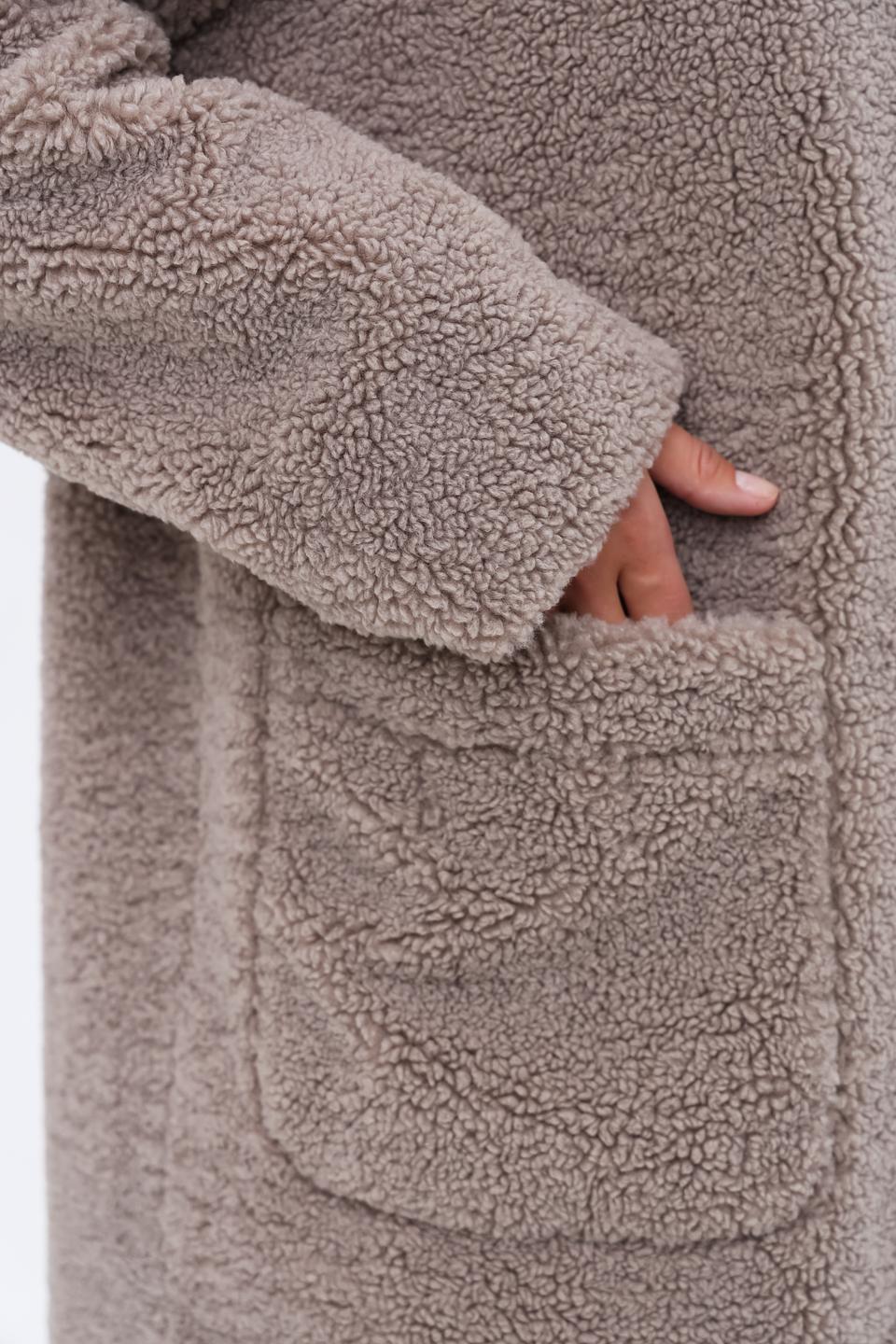 Пальто White Label с капюшоном бежевое