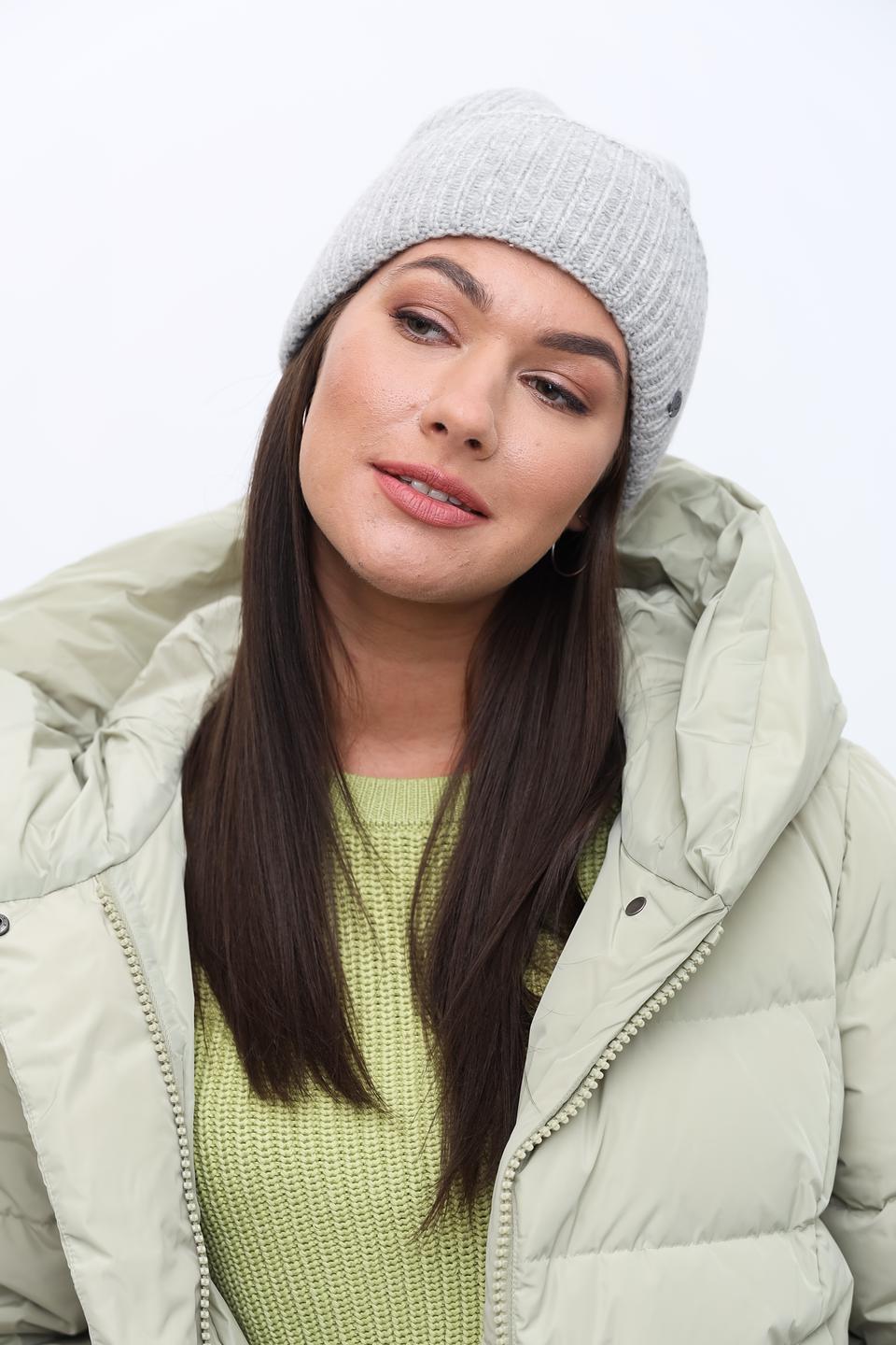 Шапка Fraas вязаная серая