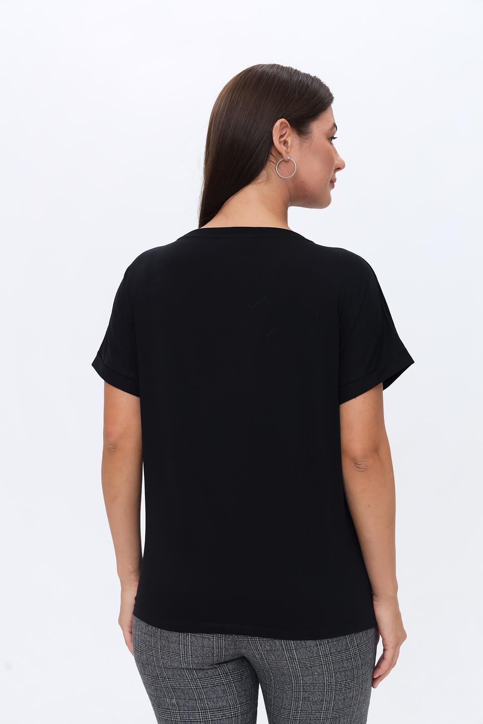 Футболка UNQ женская чёрная с принтом